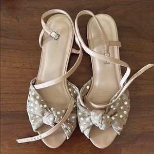 Loeffler Randall Tan and White Sandals with Elegant Straps